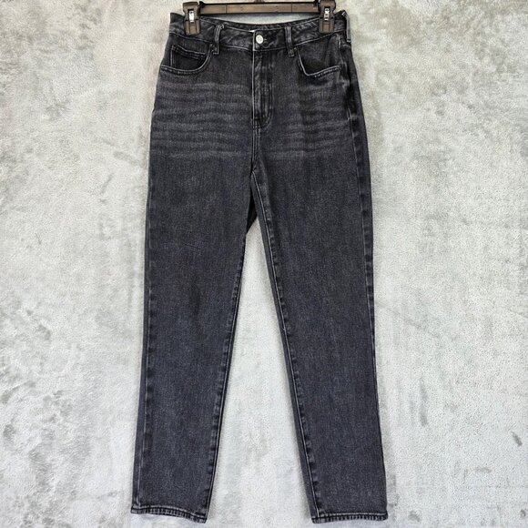 PacSun Mom Jean Jeans Womens 26 Black High Rise 100% Cotton Denim Pants - Picture 1 of 13